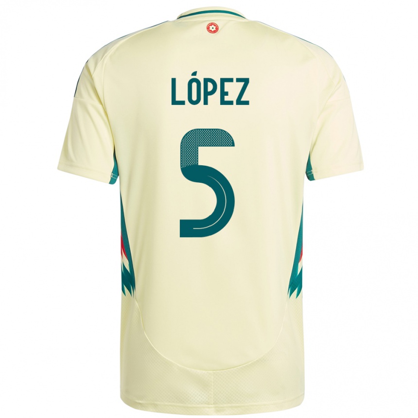 נשים כדורגל ויילס Pablo López #5 בז' צהוב הרחק ג'רזי 24-26