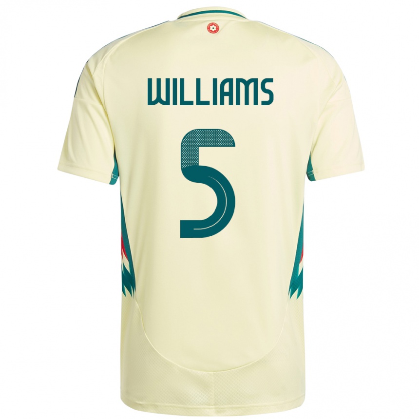 נשים כדורגל ויילס Ashton Williams #5 בז' צהוב הרחק ג'רזי 24-26