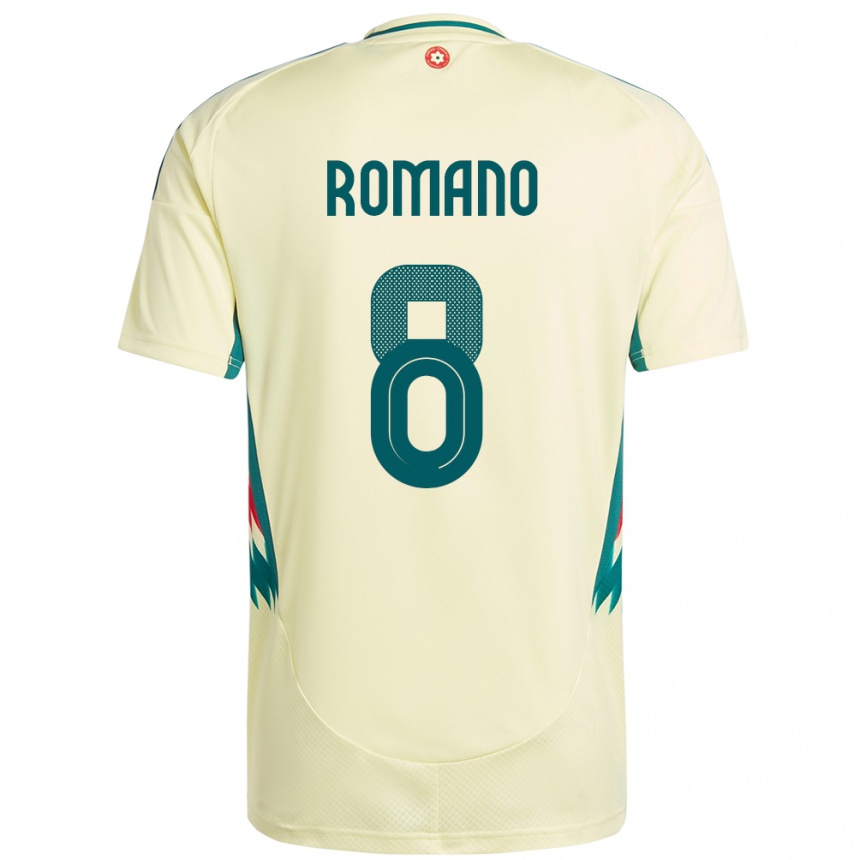 נשים כדורגל ויילס Enzo Romano #8 בז' צהוב הרחק ג'רזי 24-26