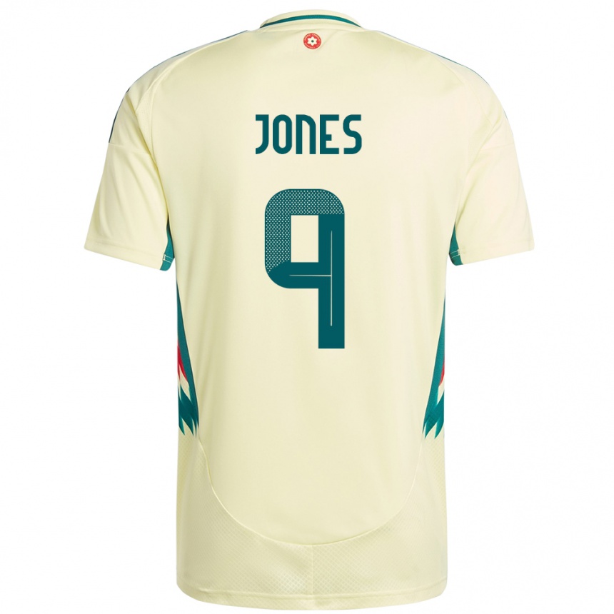 נשים כדורגל ויילס Sam Jones #9 בז' צהוב הרחק ג'רזי 24-26