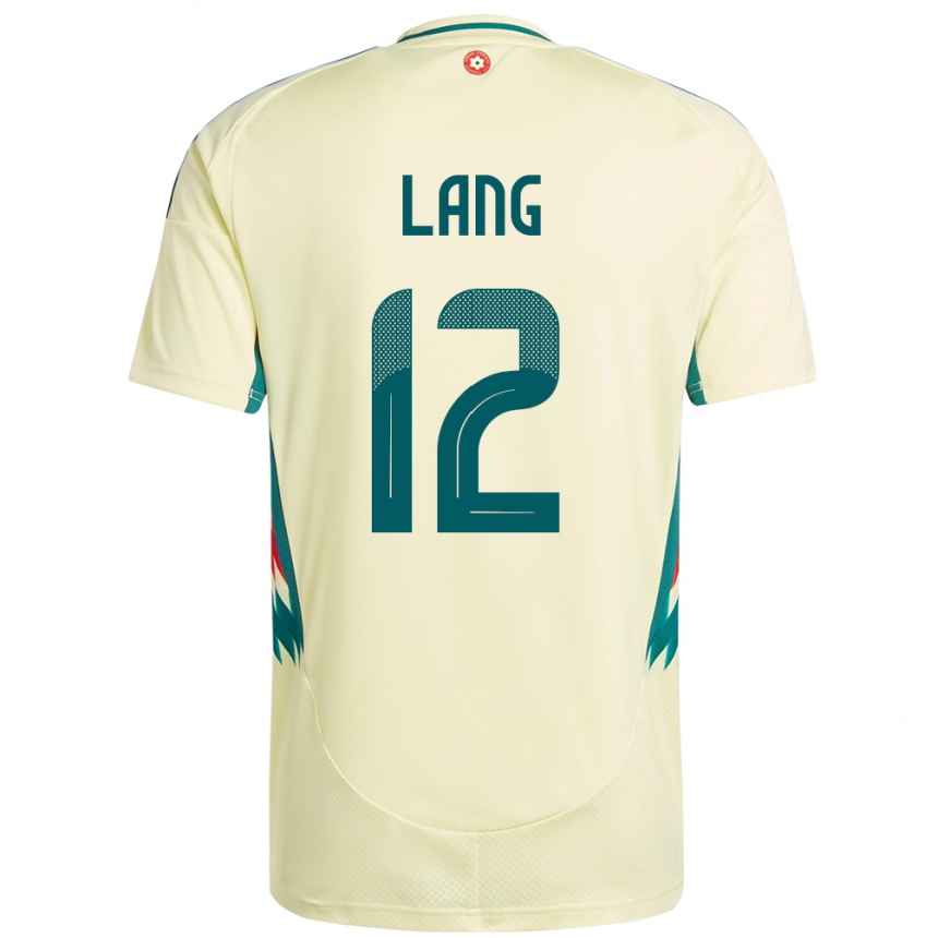נשים כדורגל ויילס Alex Lang #12 בז' צהוב הרחק ג'רזי 24-26