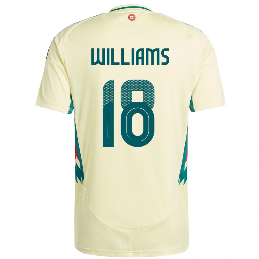 נשים כדורגל ויילס Josh Williams #18 בז' צהוב הרחק ג'רזי 24-26