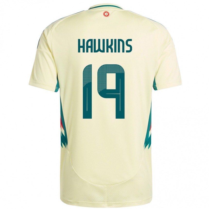 נשים כדורגל ויילס Max Hawkins #19 בז' צהוב הרחק ג'רזי 24-26