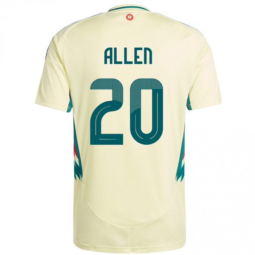 נשים כדורגל ויילס Cruz Allen #20 בז' צהוב הרחק ג'רזי 24-26