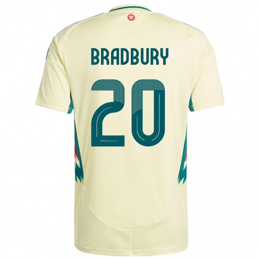 נשים כדורגל ויילס Louie Bradbury #20 בז' צהוב הרחק ג'רזי 24-26