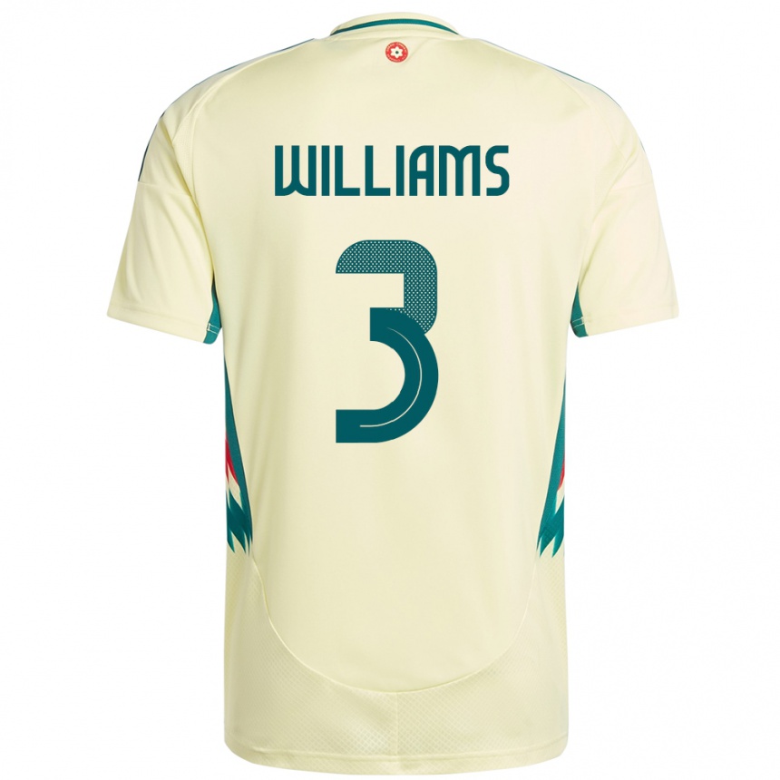 נשים כדורגל ויילס זאק וויליאמס #3 בז' צהוב הרחק ג'רזי 24-26