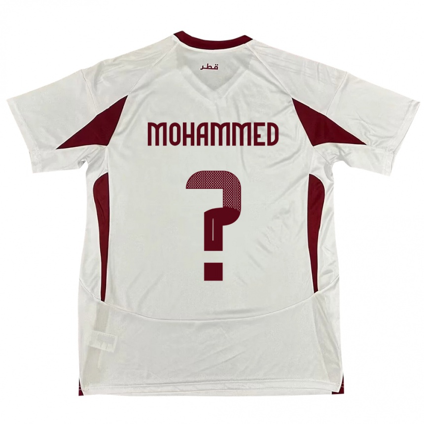 נשים כדורגל קטאר Ali Mohammed #0 לָבָן הרחק ג'רזי 24-26