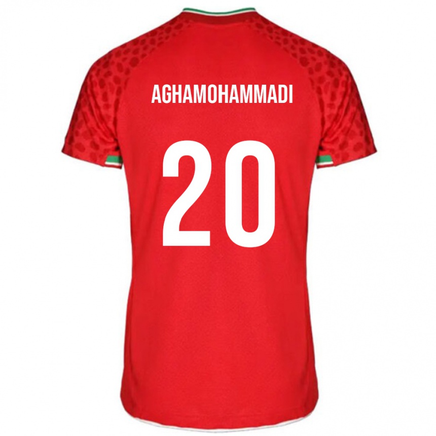 נשים כדורגל איראן Mehrdad Aghamohammadi #20 אָדוֹם הרחק ג'רזי 24-26