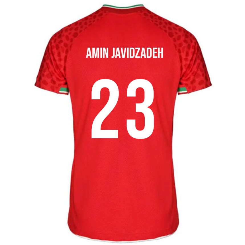 נשים כדורגל איראן Mohammad Amin Javidzadeh #23 אָדוֹם הרחק ג'רזי 24-26