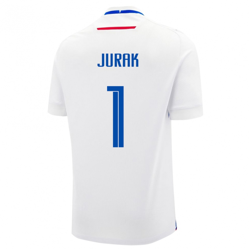 נשים כדורגל סלובקיה Marek Jurak #1 לָבָן הרחק ג'רזי 24-26