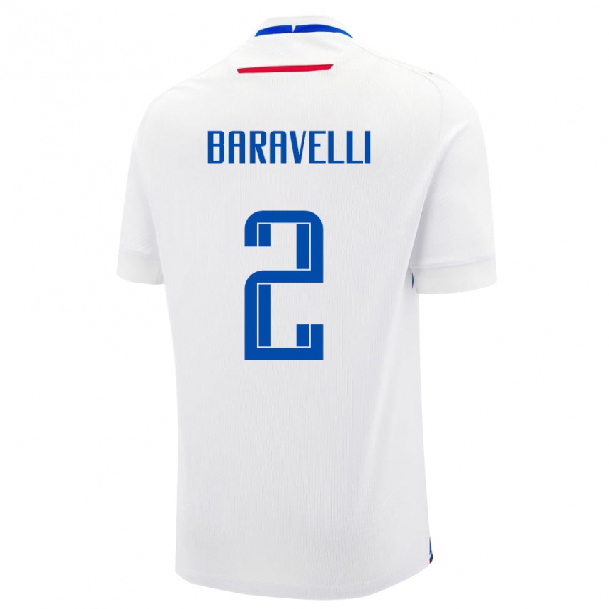 נשים כדורגל סלובקיה Rocco Baravelli #2 לָבָן הרחק ג'רזי 24-26