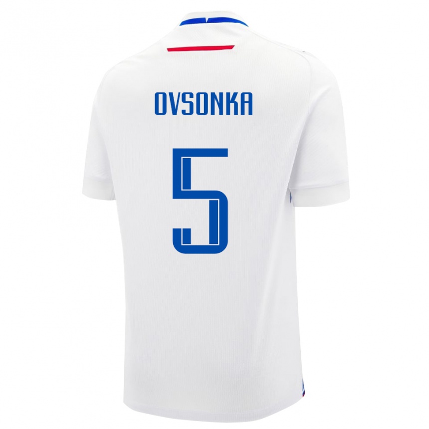 נשים כדורגל סלובקיה David Ovsonka #5 לָבָן הרחק ג'רזי 24-26