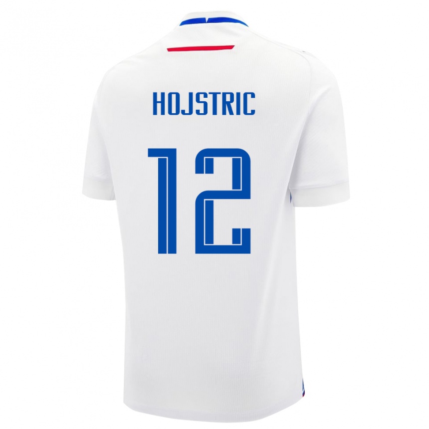 נשים כדורגל סלובקיה Tomas Hojstric #12 לָבָן הרחק ג'רזי 24-26