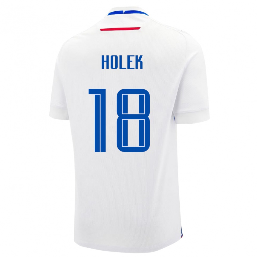 נשים כדורגל סלובקיה Jakub Holek #18 לָבָן הרחק ג'רזי 24-26