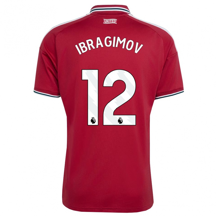 נשים כדורגל Gazi Ibragimov #12 אדום צהוב לבן ג'רזי ביתית 2026/27