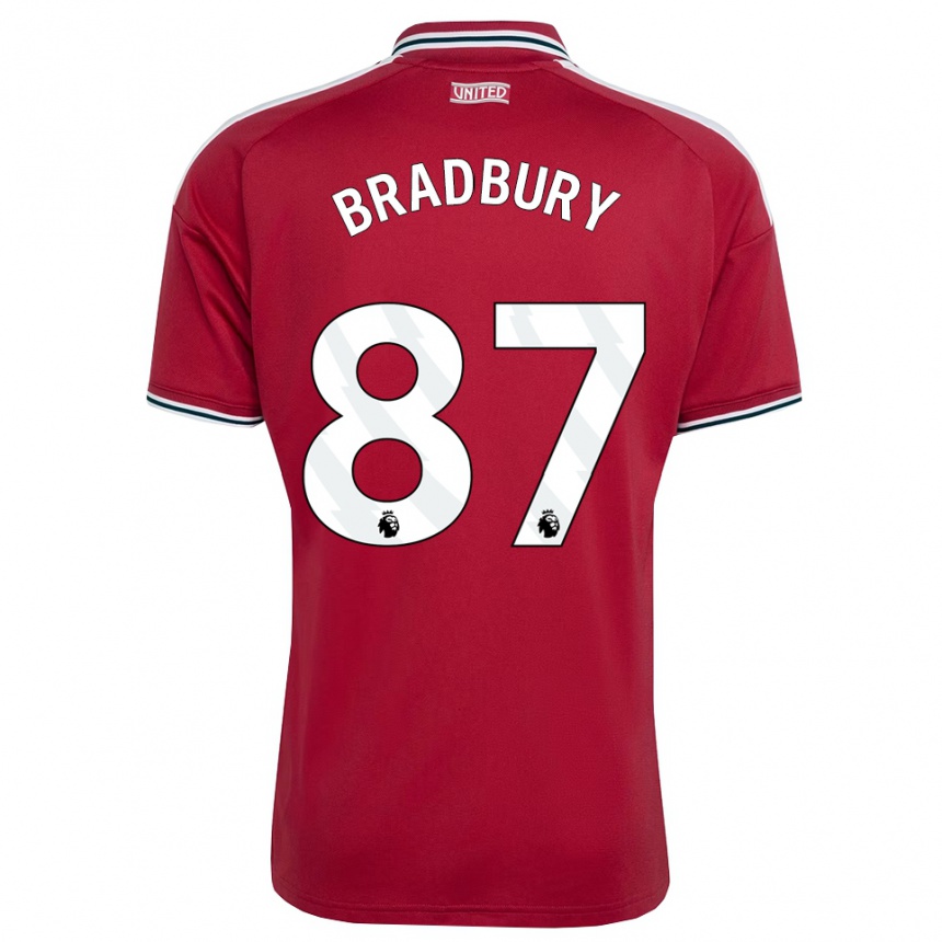 נשים כדורגל Louie Bradbury #87 אדום צהוב לבן ג'רזי ביתית 2026/27