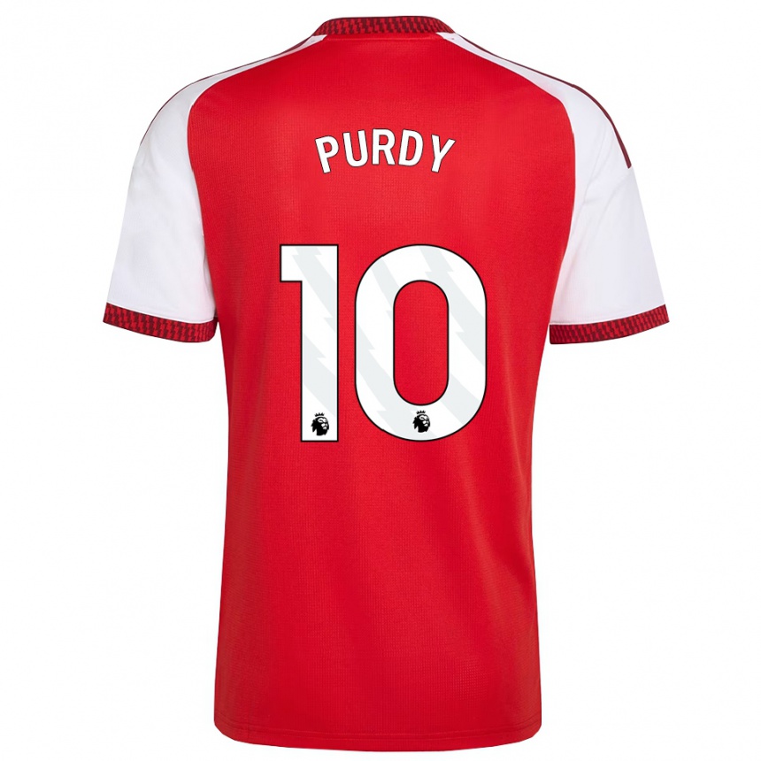 נשים כדורגל Charlie Purdy #10 אדום לבן שחור ג'רזי ביתית 2026/27