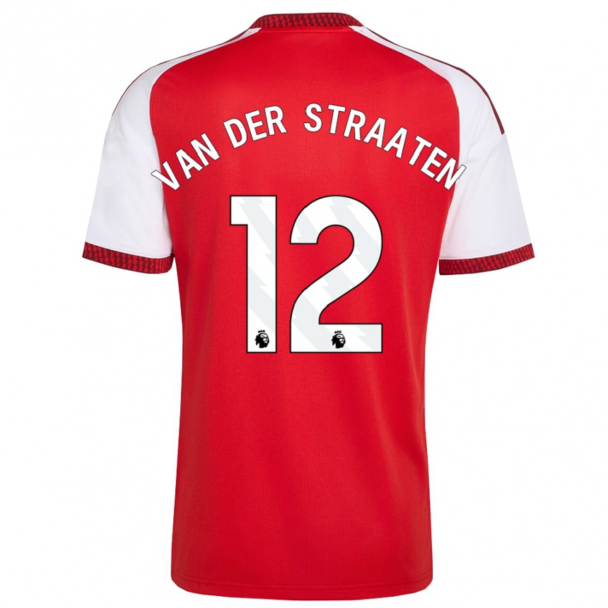 נשים כדורגל Zachary Van Der Straaten #12 אדום לבן שחור ג'רזי ביתית 2026/27