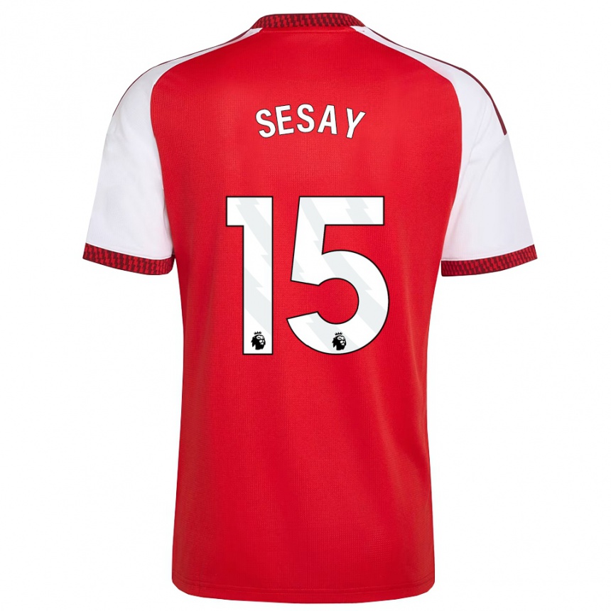 נשים כדורגל Joshua Sesay #15 אדום לבן שחור ג'רזי ביתית 2026/27