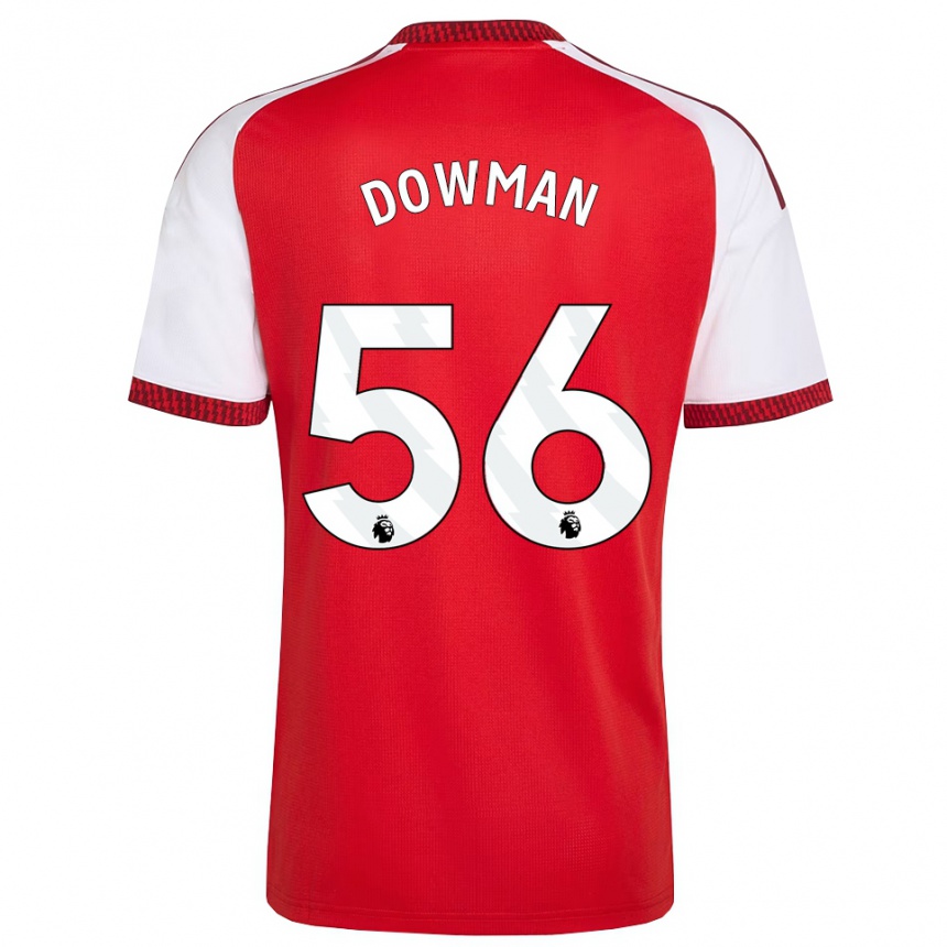 נשים כדורגל Max Dowman #56 אדום לבן שחור ג'רזי ביתית 2026/27