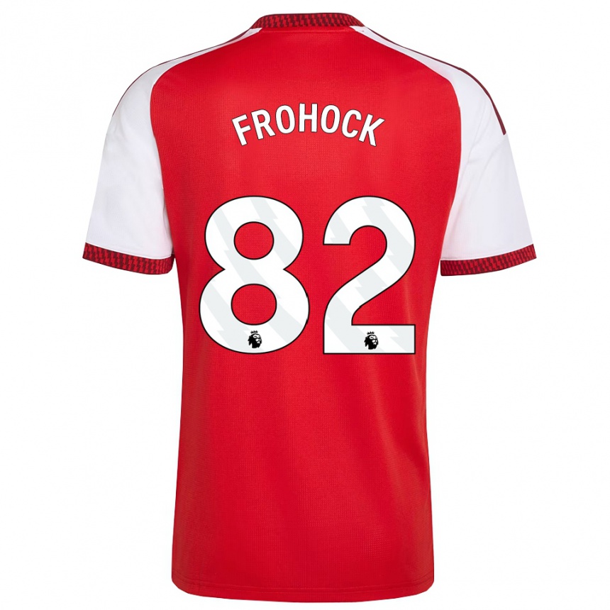 נשים כדורגל Marley Frohock #82 אדום לבן שחור ג'רזי ביתית 2026/27