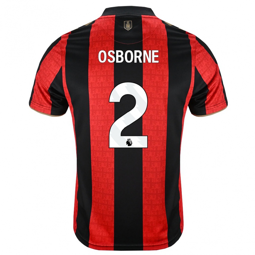 נשים כדורגל Charlie Osborne #2 זהב אדום שחור ג'רזי ביתית 2026/27