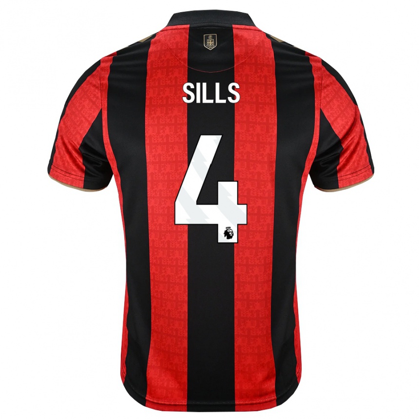 נשים כדורגל Ethan Sills #4 זהב אדום שחור ג'רזי ביתית 2026/27