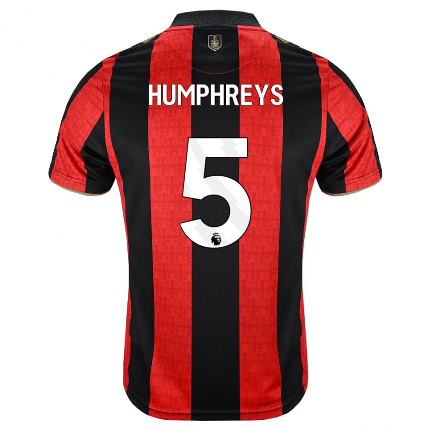 נשים כדורגל Holly Humphreys #5 זהב אדום שחור ג'רזי ביתית 2026/27 נשים כדורגל Holly Humphreys #5 זהב אדום שחור ג'רזי ביתית 2026/27