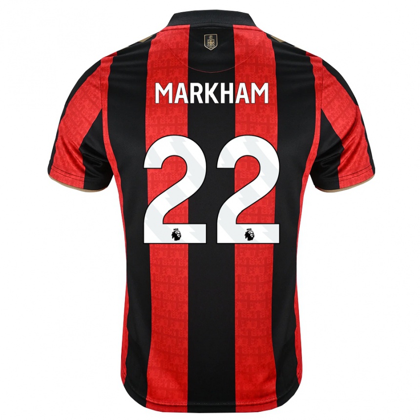 נשים כדורגל Jenna Markham #22 זהב אדום שחור ג'רזי ביתית 2026/27