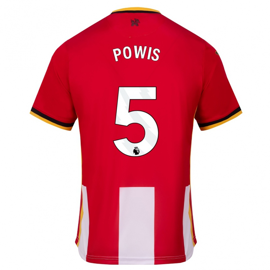 נשים כדורגל Isaiah Powis #5 צהוב שחור אדום ג'רזי ביתית 2026/27