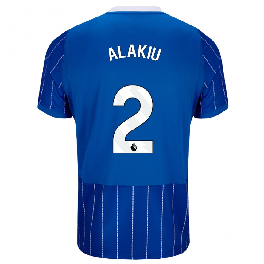 נשים כדורגל Isaiah Alakiu #2 כחול מדיום לבן ג'רזי ביתית 2026/27