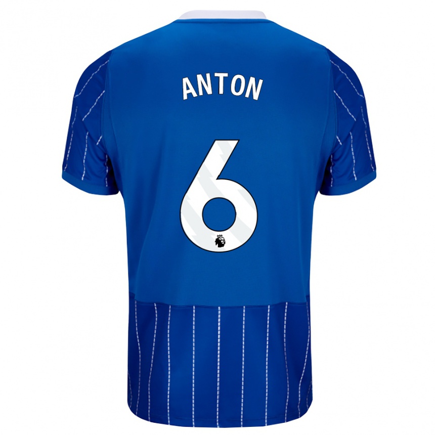נשים כדורגל Anton Palmer #6 כחול מדיום לבן ג'רזי ביתית 2026/27