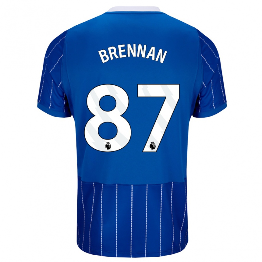נשים כדורגל Zach Brennan #87 כחול מדיום לבן ג'רזי ביתית 2026/27