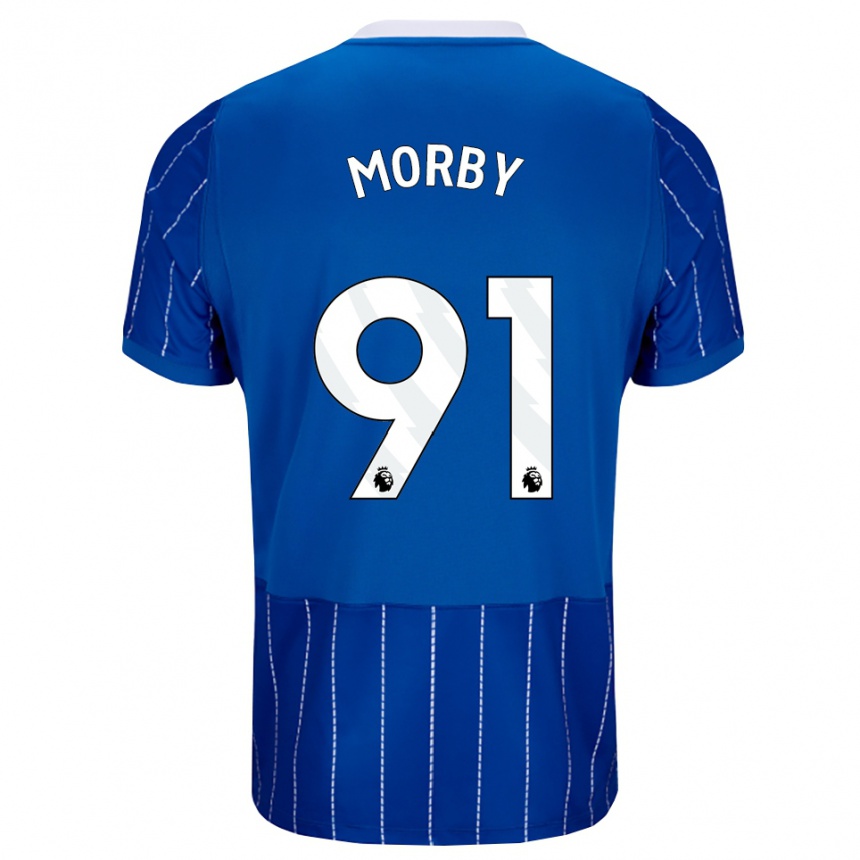 נשים כדורגל Jackson Morby #91 כחול מדיום לבן ג'רזי ביתית 2026/27