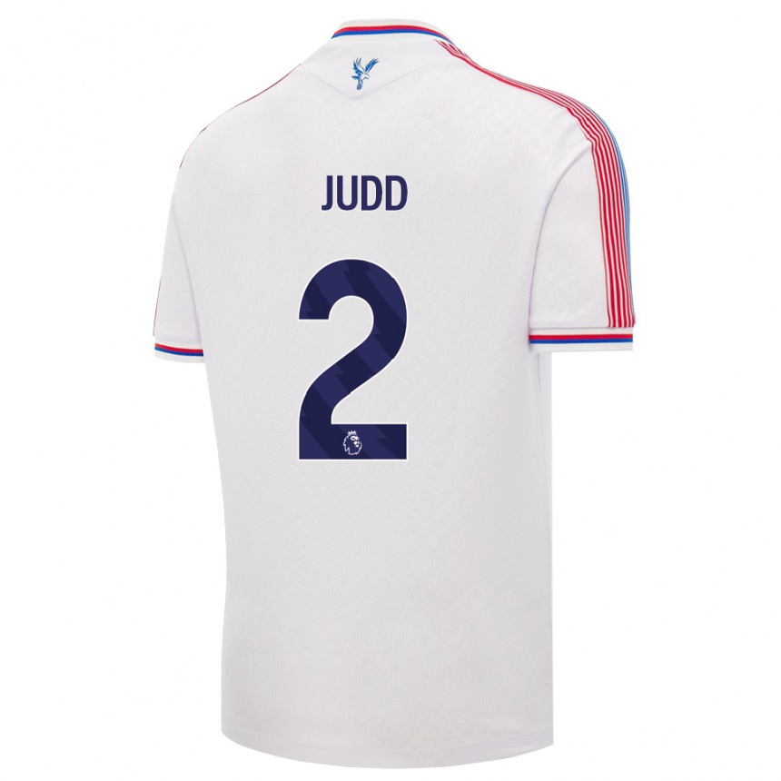 נשים כדורגל Jasper Judd #2 לבן אדום כחול ג'רזי ביתית 2026/27