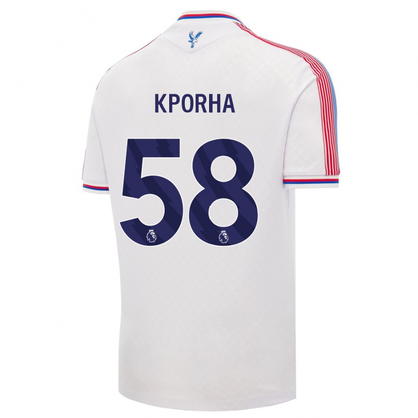נשים כדורגל Caleb Kporha #58 לבן אדום כחול ג'רזי ביתית 2026/27
