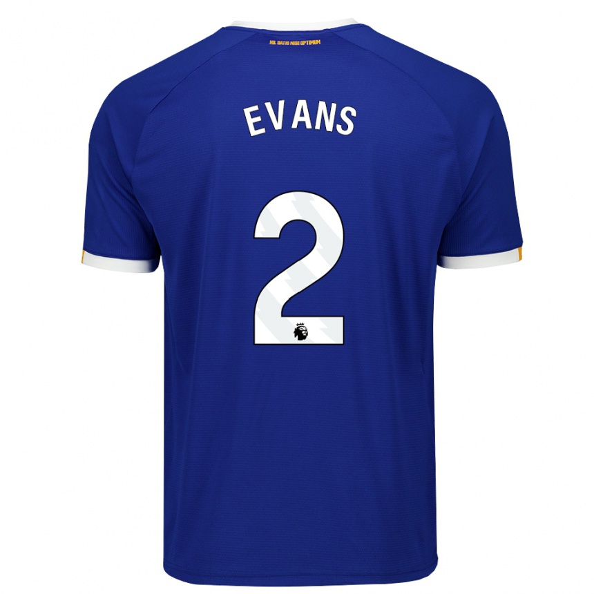 נשים כדורגל Lewis Evans #2 כחול לבן צהוב ג'רזי ביתית 2026/27