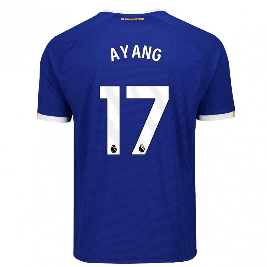 נשים כדורגל Godswill Ayang #17 כחול לבן צהוב ג'רזי ביתית 2026/27