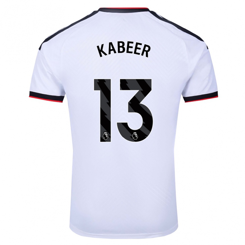 נשים כדורגל Eric Kabeer #13 לבן שחור אדום ג'רזי ביתית 2026/27