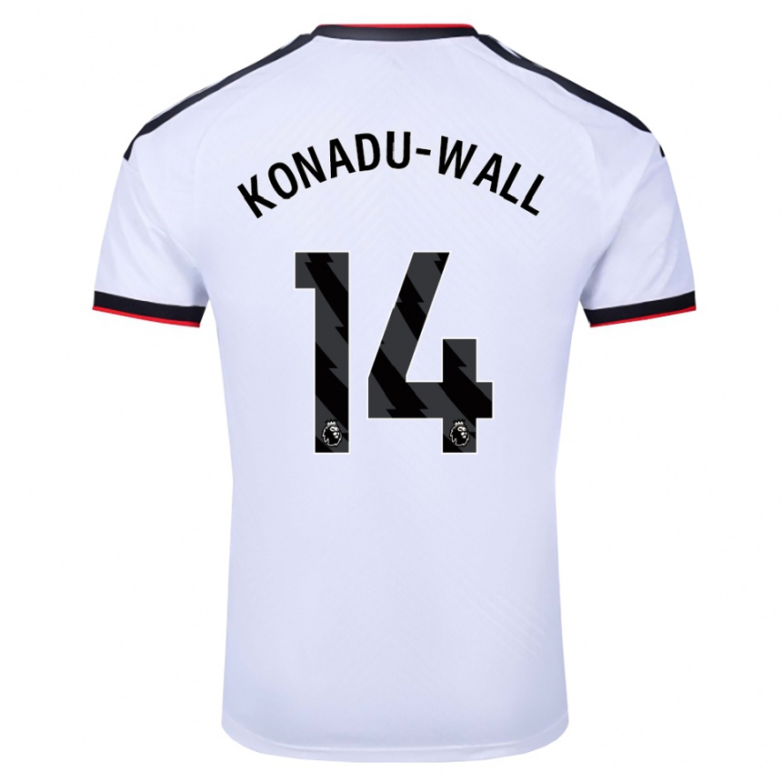 נשים כדורגל Lewis Konadu-Wall #14 לבן שחור אדום ג'רזי ביתית 2026/27