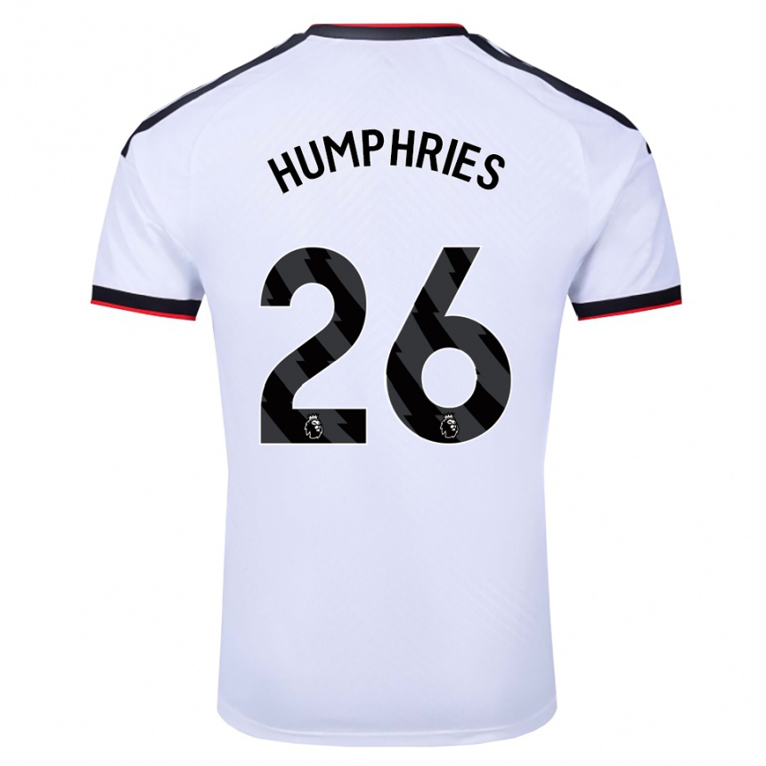 נשים כדורגל Marni Humphries #26 לבן שחור אדום ג'רזי ביתית 2026/27 נשים כדורגל Marni Humphries #26 לבן שחור אדום ג'רזי ביתית 2026/27