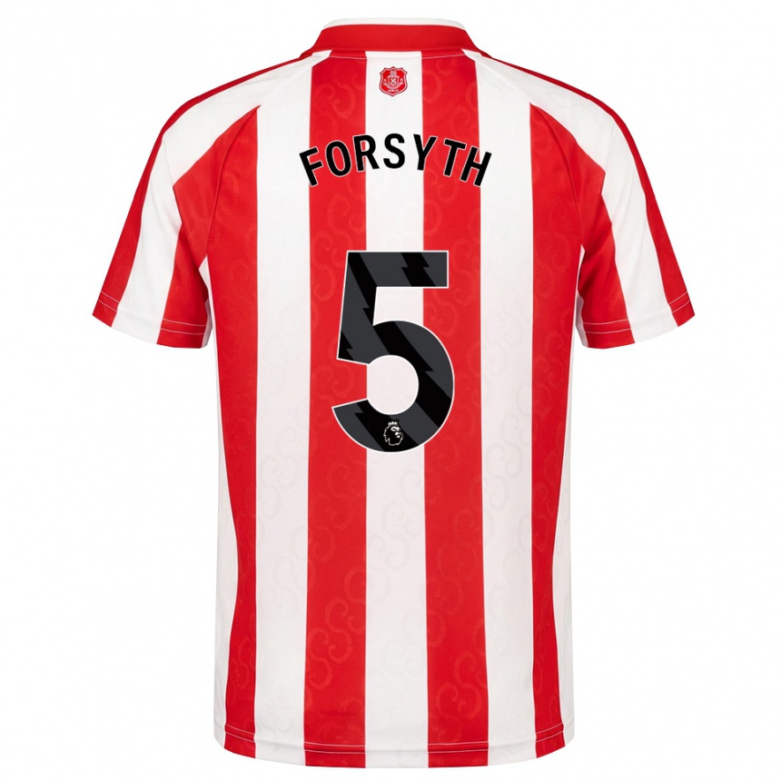 נשים כדורגל Charlie Forsyth #5 אדום לבן שחור ג'רזי ביתית 2026/27