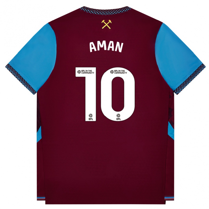 נשים כדורגל Abdulkareem Aman #10 בורדו כחול קורנפלאוור ג'רזי ביתית 2026/27