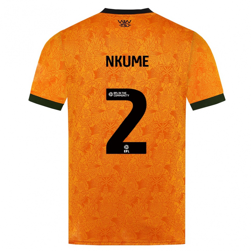 נשים כדורגל Saviour Nkume #2 כתום שחור ג'רזי ביתית 2026/27