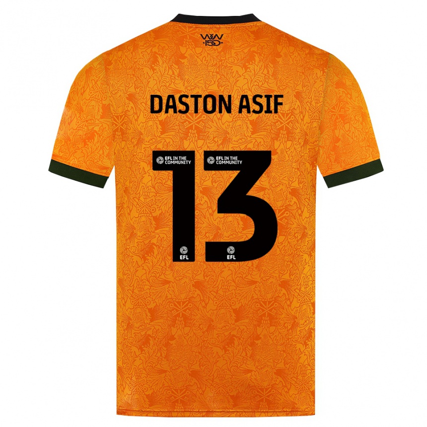 נשים כדורגל Daston Asif #13 כתום שחור ג'רזי ביתית 2026/27