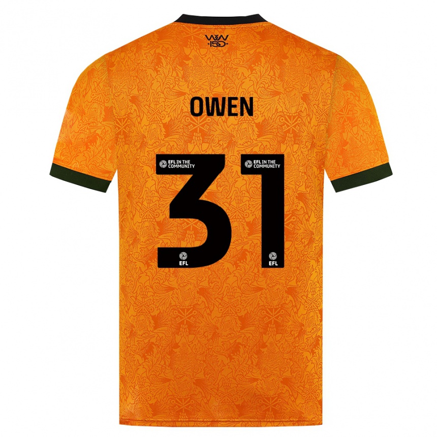 נשים כדורגל Skye Owen #31 כתום שחור ג'רזי ביתית 2026/27