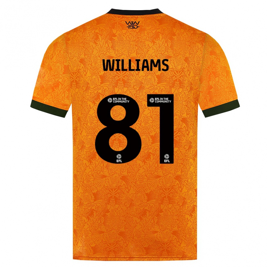 נשים כדורגל Ashton Williams #81 כתום שחור ג'רזי ביתית 2026/27