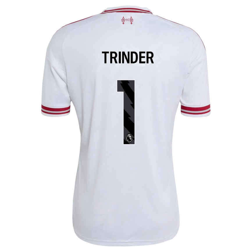נשים כדורגל Zach Trinder #1 אדום לבן הרחק ג'רזי 2026/27