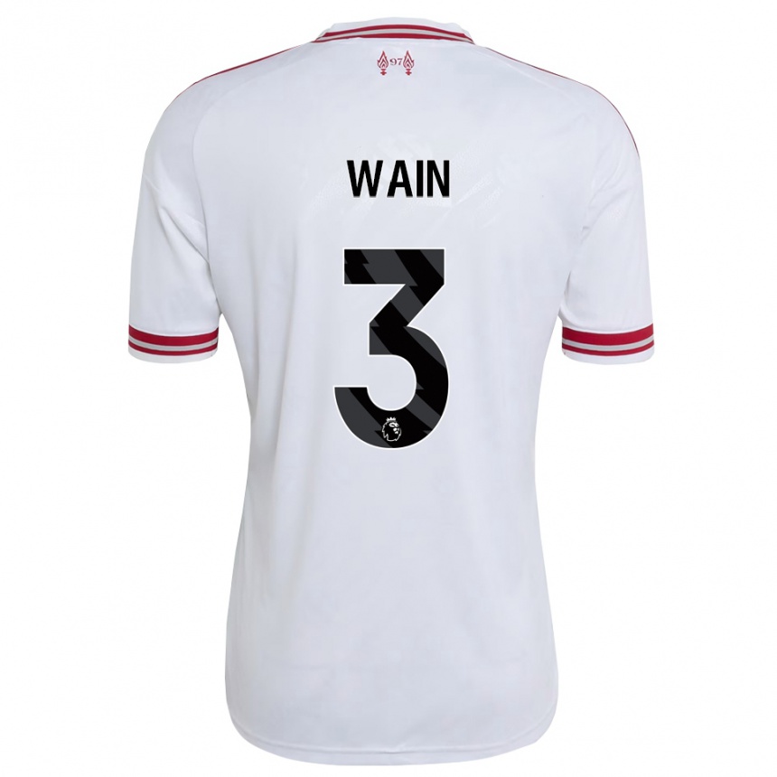 נשים כדורגל Cian Wain #3 אדום לבן הרחק ג'רזי 2026/27