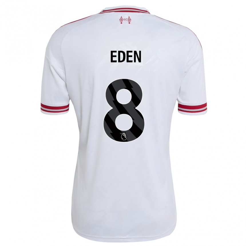 נשים כדורגל Luca Eden #8 אדום לבן הרחק ג'רזי 2026/27